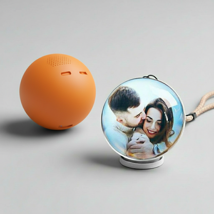 Memory Capsul Video Crystal Ball 3D Memory Orb - 2.7" Display LED Photo Sphere 4GB Memorial Gift - Orange