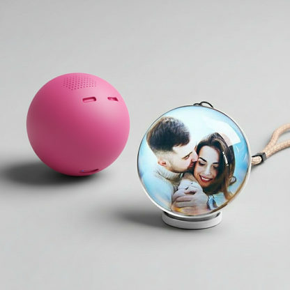 Memory Capsul Video Crystal Ball 3D Memory Orb - 2.7" Display LED Photo Sphere 4GB Memorial Gift - Pink