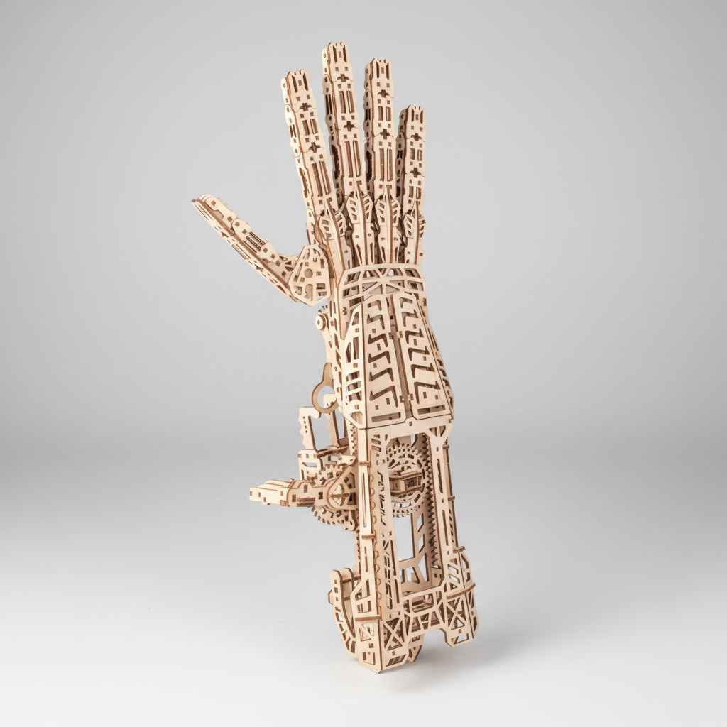 wooden robot hand 3d puzzle for adults articulated mechanical gauntlet kit cyber hand bionic model DIY gift
