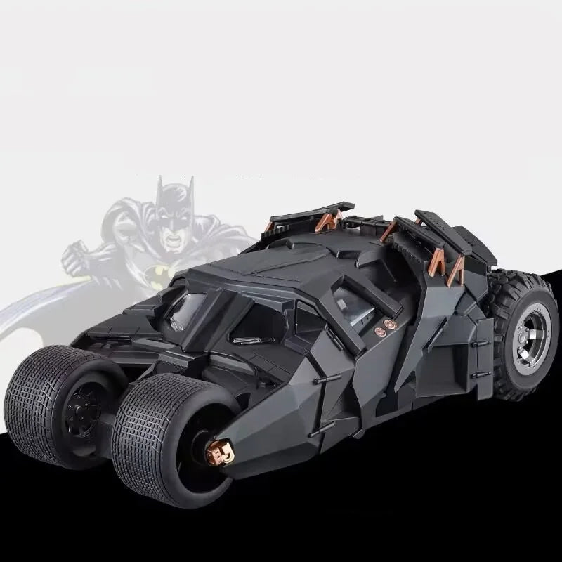 Dark Knight Batmobile replica 1:18 alloy diecast Batman movie car model for shelf display and collectors, 2008 Black