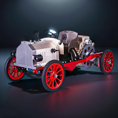 Puzzloria™ | DIY Educational Metal Mechanical Classic Car Mini Electric Single-cylinder Engine Assembly Kit - Puzzloria