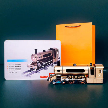 Puzzloria™ | DIY Full Metal Steam Locomotive Train Assembly Engine Kit with Track 387Pcs - Puzzloria
