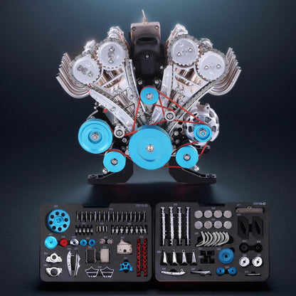 Puzzloria™ | DIY Full Metal V8 Engine Model Kit RC 1: 3 Mini V8 Motor That Run 500+Pcs - Puzzloria