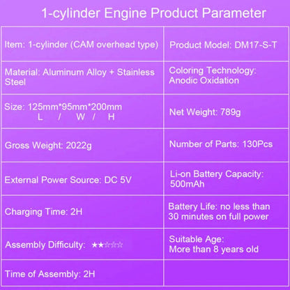 Puzzloria™ | DIY Single-cylinder Car Engine Assembly Kit Build Kit Gift Toy for Collection - Puzzloria
