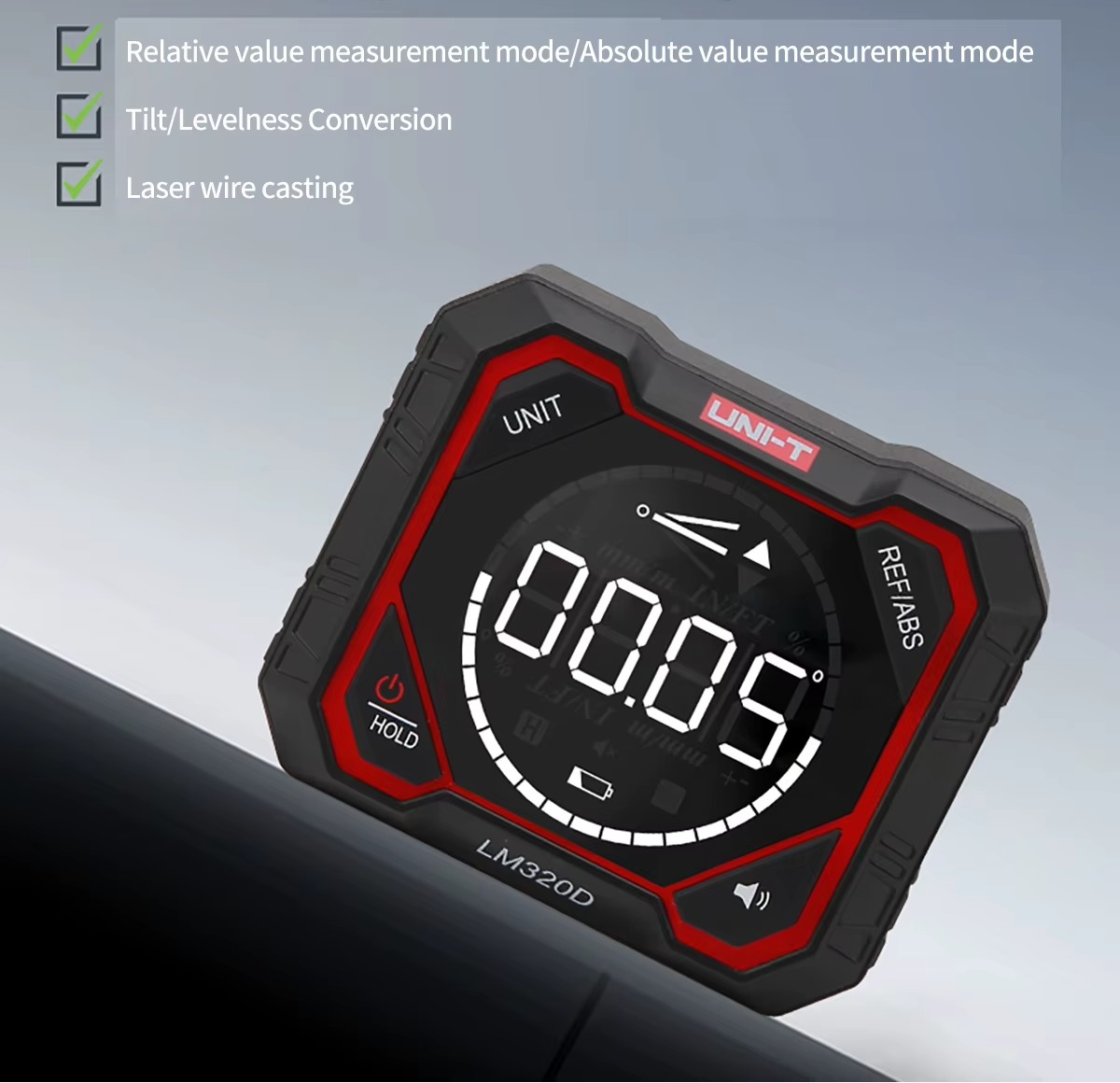 LM320D LM320E LM320F digital inclinometer magnetic angle finder with HD display