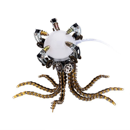 Puzzloria | DIY 3D Metal Steampunk Galaxy Craft Puzzle Mechanical Octopus with Desk Lamp Model-1060PCS