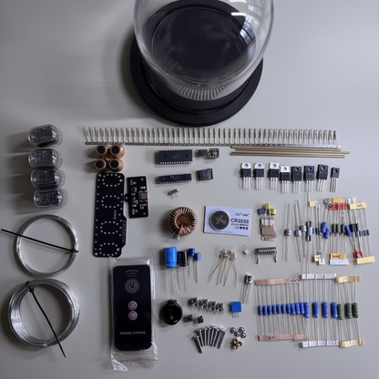 Handmade DIY IN12 Nixie Tube Clock Sets Vintage Table Clocks with Transparent Glass Cover Office Desktop Decoration Accessories