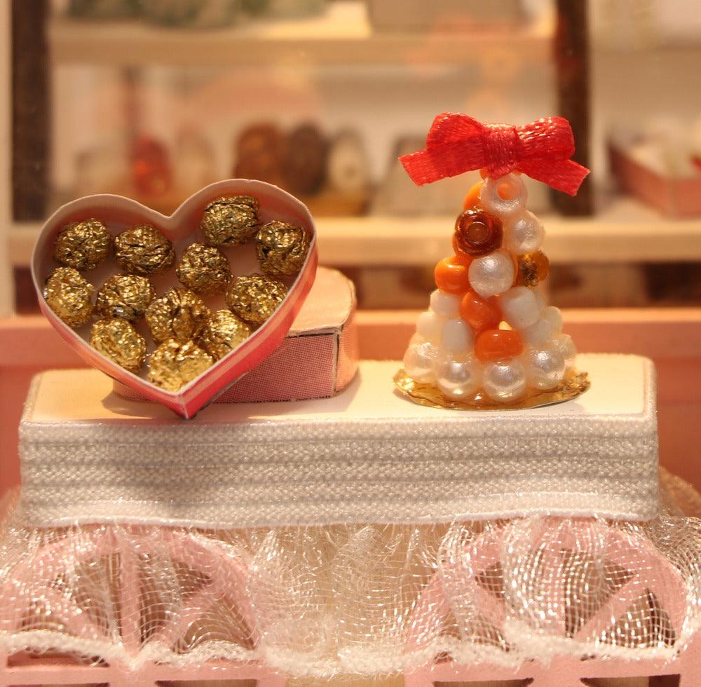 miniature dollhouse kit for adults with LED lighting and clear dust cover craft gift for her birthday idea