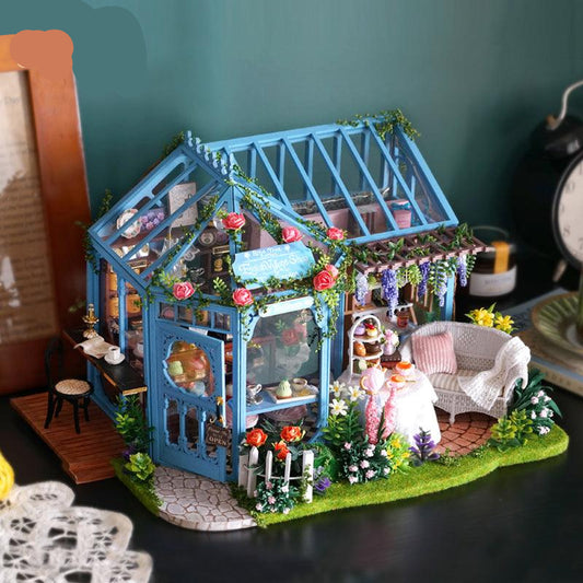 Puzzloria™ | DIY Dollhouse Kit (Rose Garden Tea House) - Puzzloria