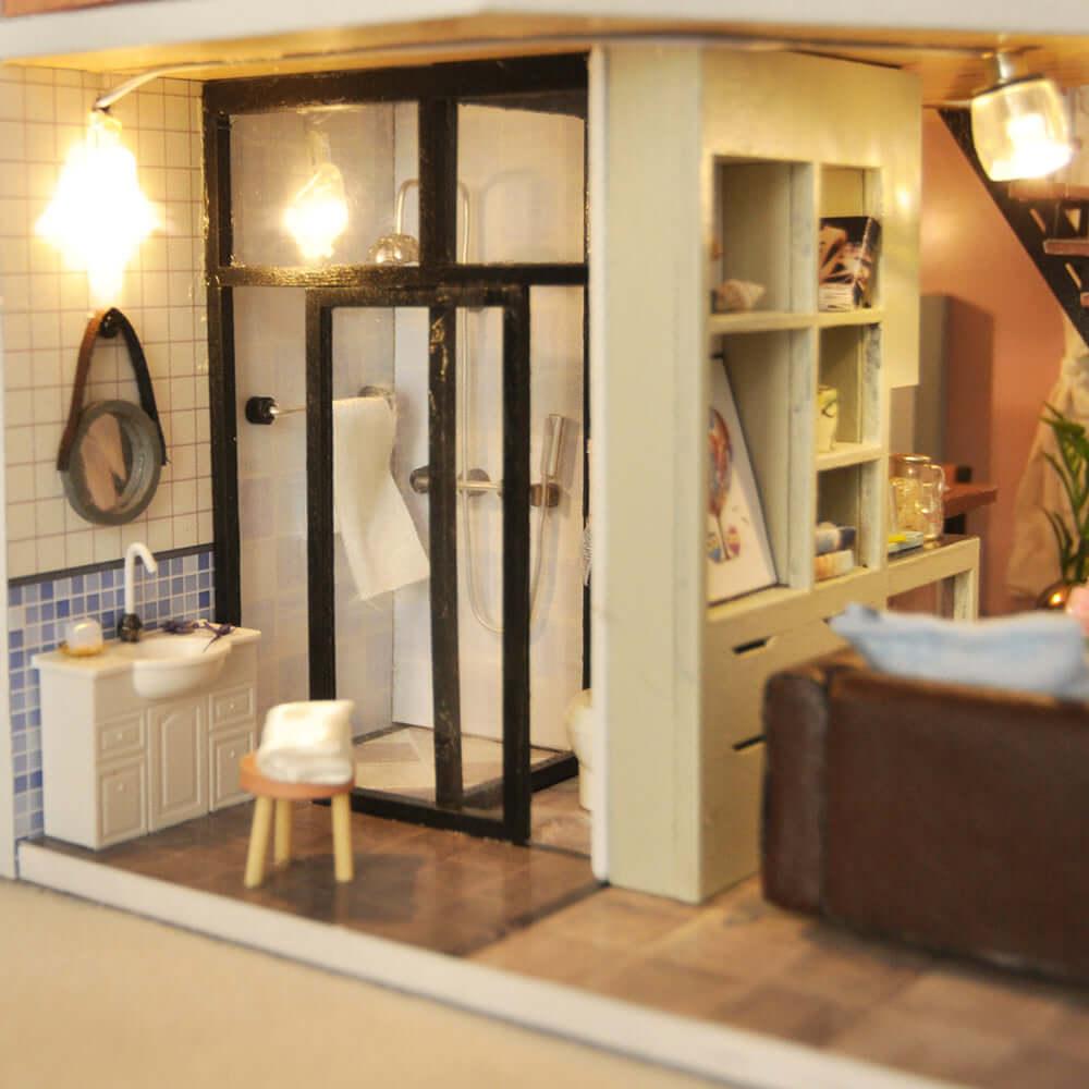 1:24 scale dollhouse kit miniature room box diorama collectible wooden model house adult craft hobby display piece