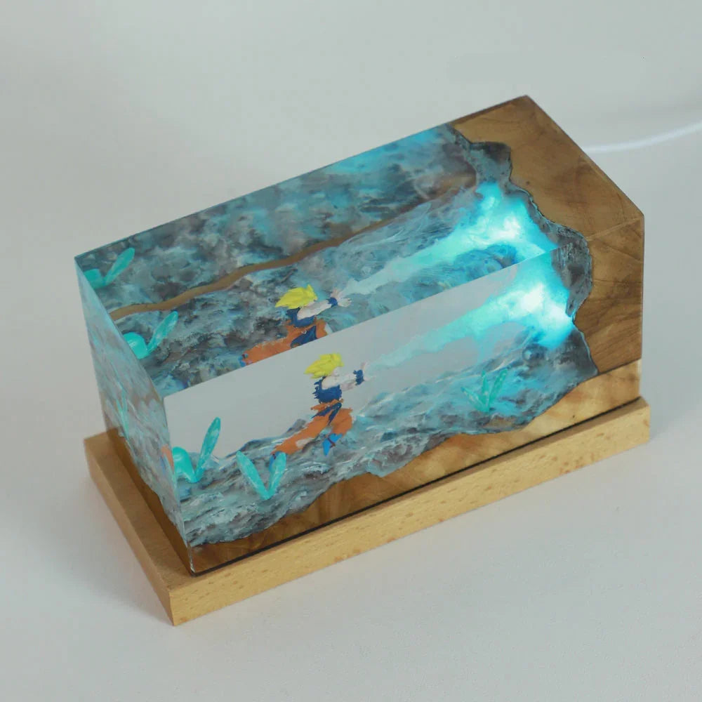 dragon ball z kakarot rgb night light block style resin desk lamp super saiyan goku anime bedroom decor – Block Style