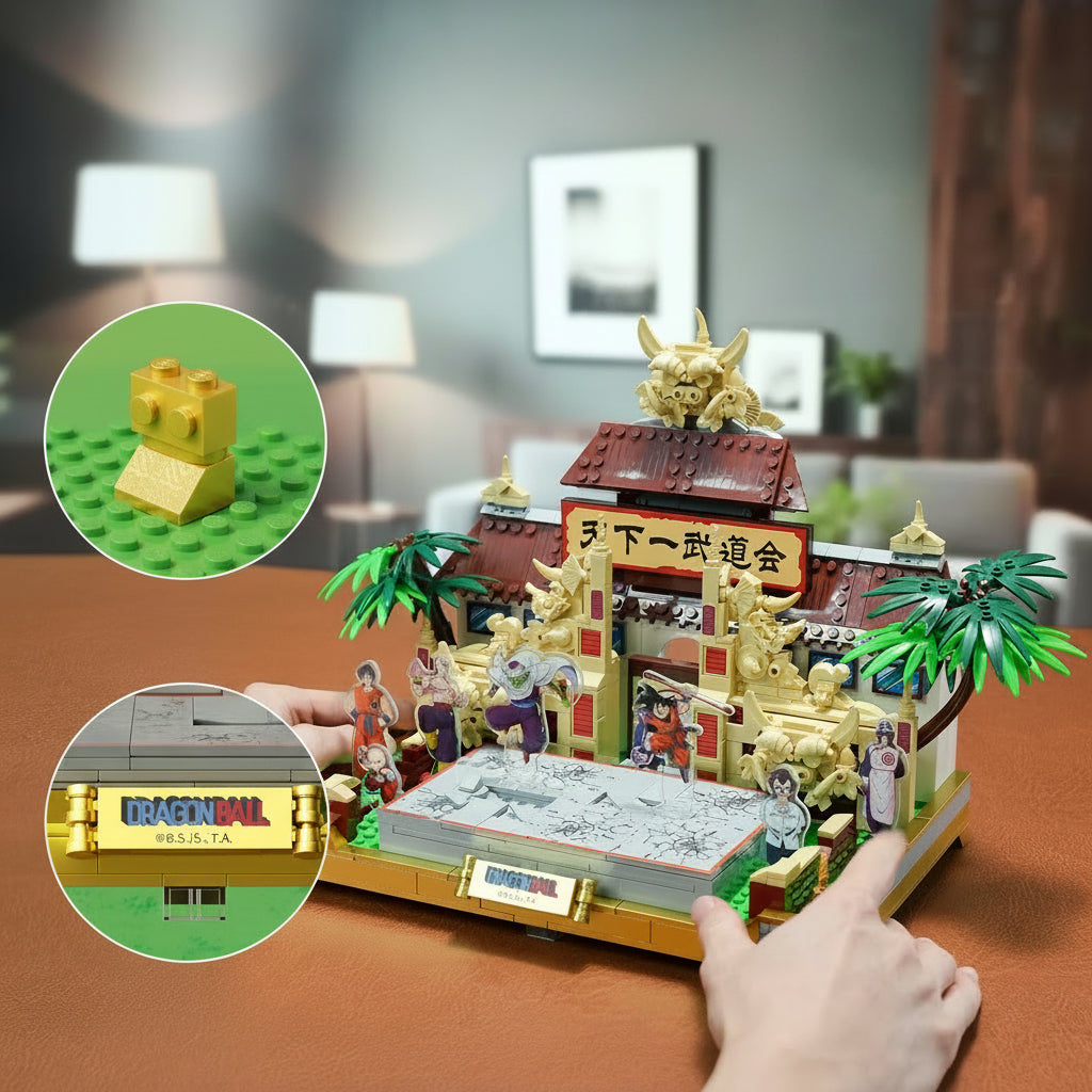 dragon ball z arena diorama displayed on a desk anime room decor collectible building set gift for dbz fans