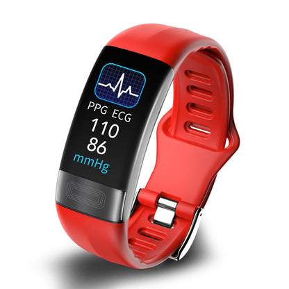 smart health tracker bracelet with blood pressure and blood oxygen readings, workout wristband gift for her, Red