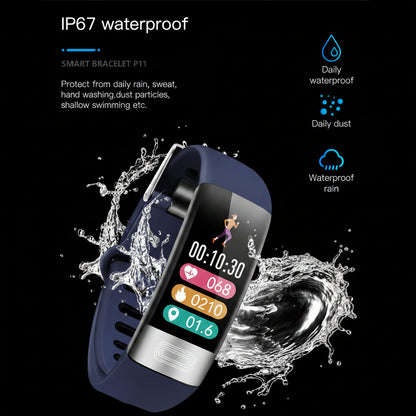 IP67 waterproof fitness bracelet for rain sweat and hand washing, sport watch for running and gym workouts, Black, Blue, Red