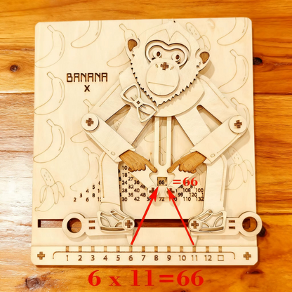 educated monkey 3D wooden puzzle 6x11=66 STEM gift for kids multiplication math manipulative homeschool curriculum tool