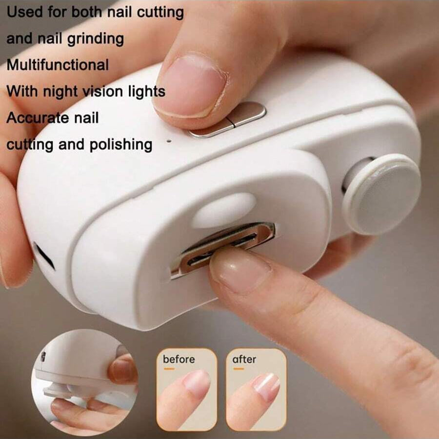 nail clippers for seniors and elderly, electric toenail trimmer with light for thick nails, easy grip cutter, Pink, Purple, White