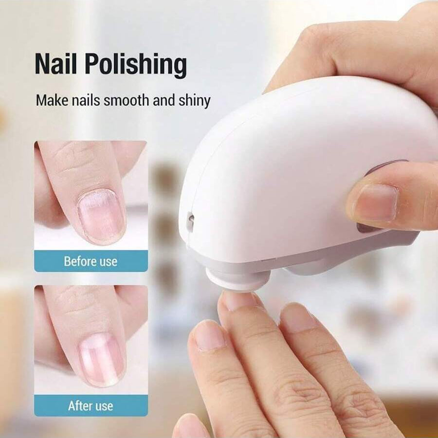 electric nail buffer for smooth shiny nails, at home manicure polisher for ridged or peeling fingernails, Pink, Purple, White