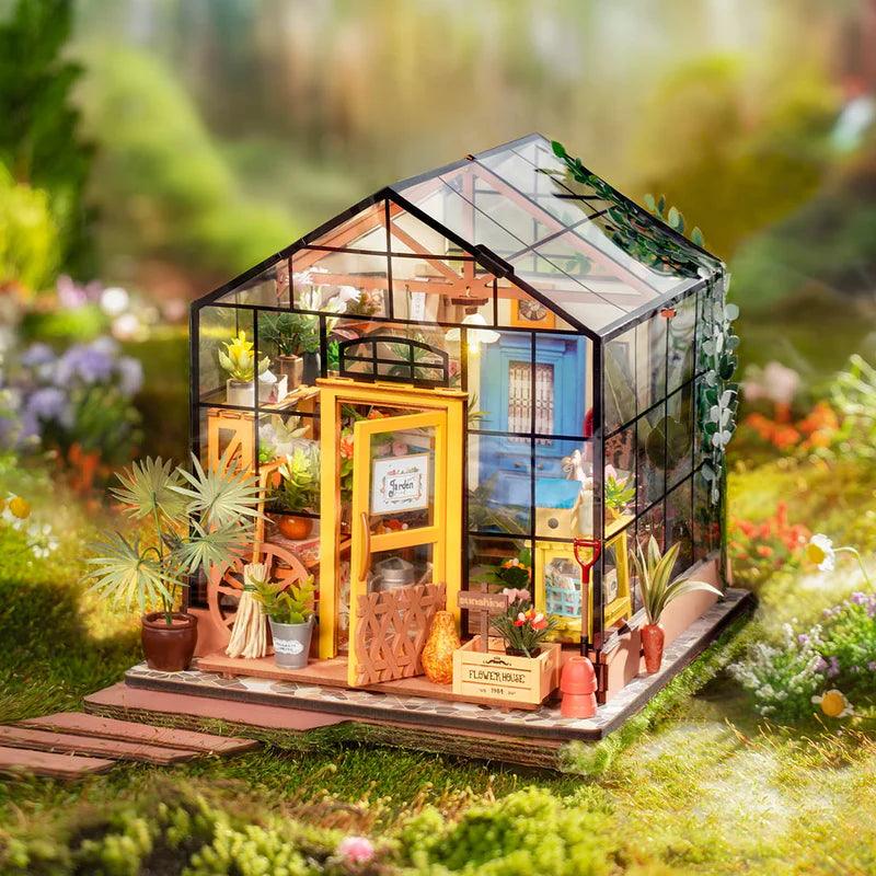 greenhouse craft kit gift for gardeners and hobby builders birthday christmas present miniature garden display piece