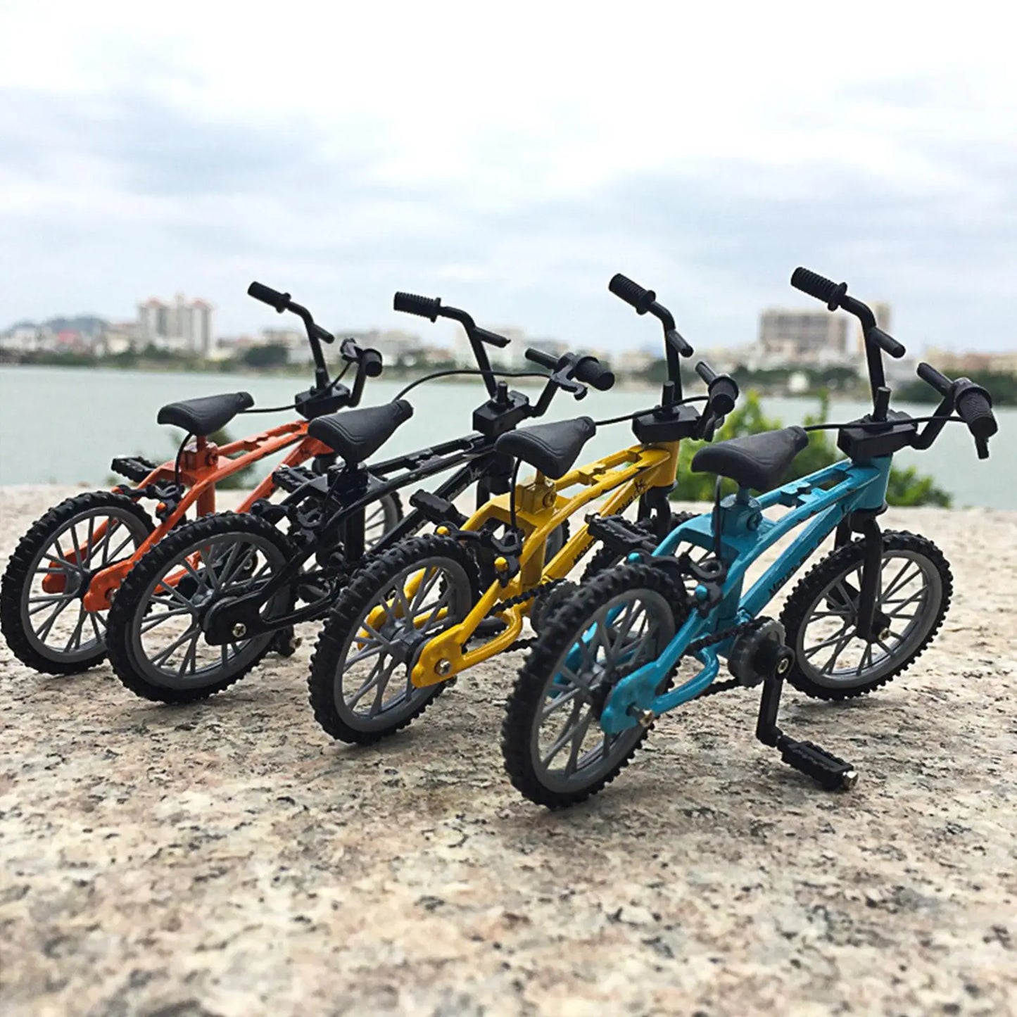 mini bmx bike collectible diecast frame fidget desk toy bike shop gift cyclist riders stocking stuffer – Orange, Black, Blue