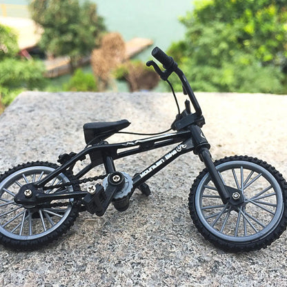 11.5 cm metal alloy finger bicycle model retro bmx geometry rotating wheels rubber tires display stand included – Orange, Black, Blue
