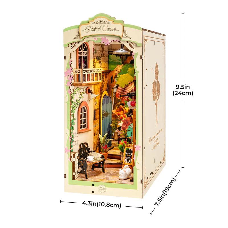 garden book nook kit lit flower shop between books craft gift idea for her birthday or christmas wooden model kit