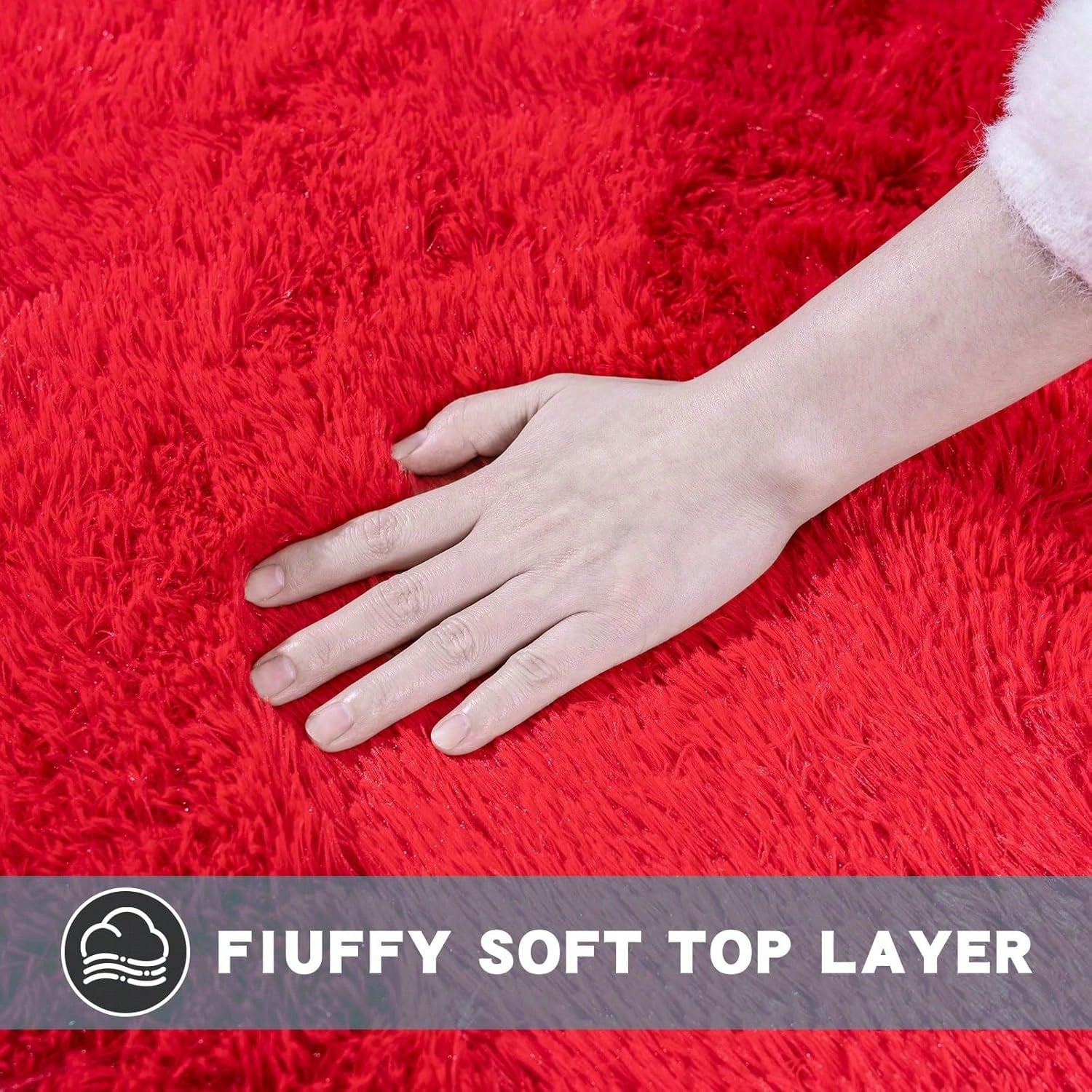 red fluffy shag carpet for nursery plush high pile area rug kids playroom soft — SKU_1764527736109_R46, SKU_1764527736109_R57, SKU_1764527736109_R810