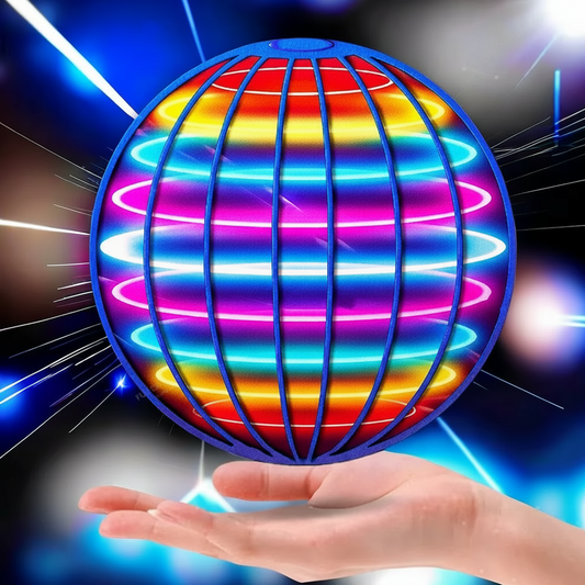 lying orb ball LED hover spinner rechargeable toy with boomerang mode, blue pink red