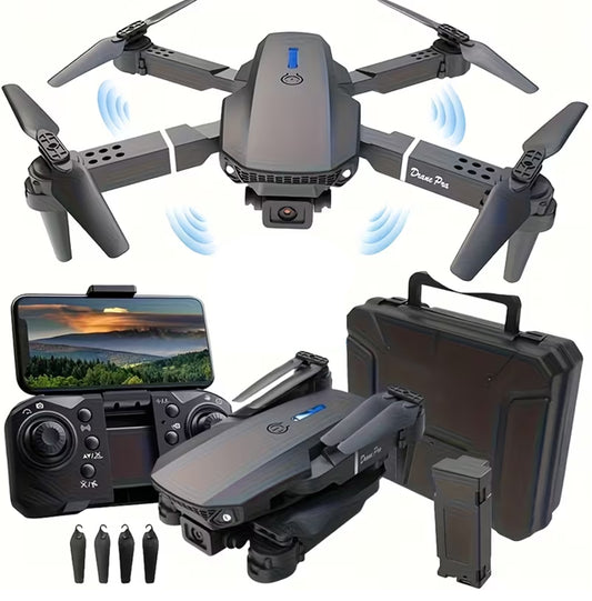 E88 foldable RC drone with 4K HD camera WiFi FPV quadcopter and carrying case