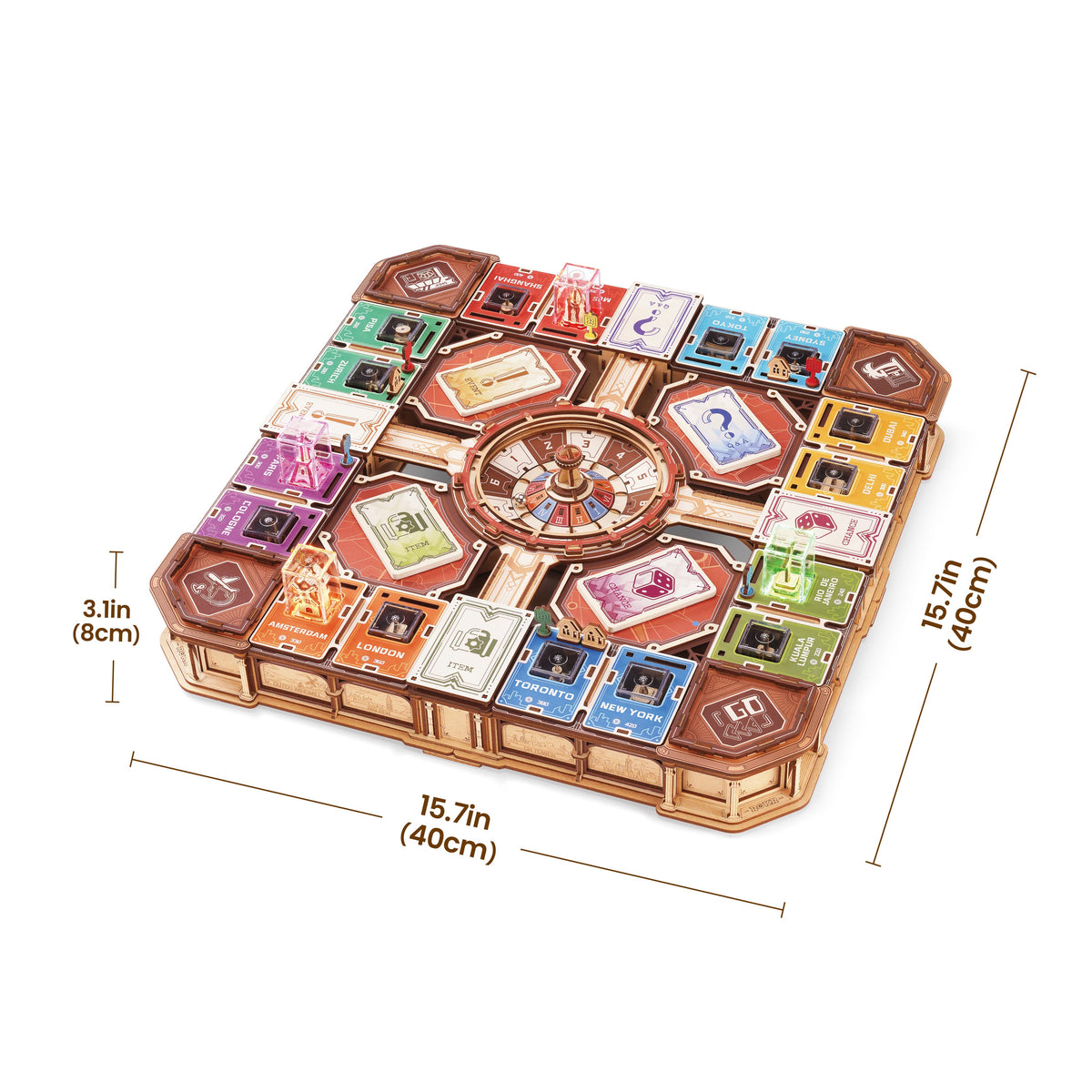 large wooden board game with a 40 cm tabletop game board for family game night, DIY 3d puzzle model kit for adults