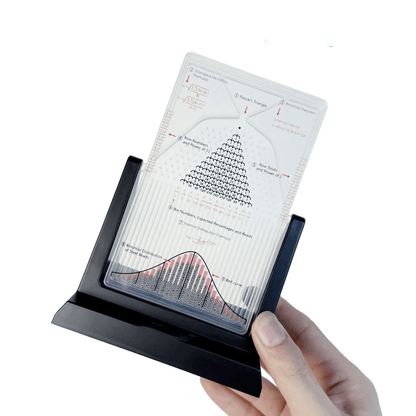 galton board desk toy held in hand showing scale of probability demonstrator gift for math teachers and data scientists