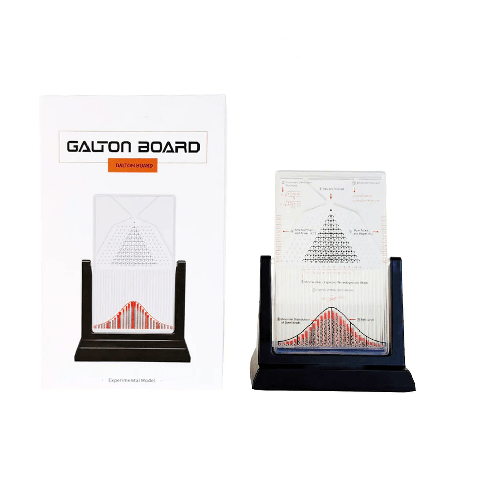 galton board gift packaging with bell curve product box ideal STEM Christmas gift for statisticians and science enthusiasts
