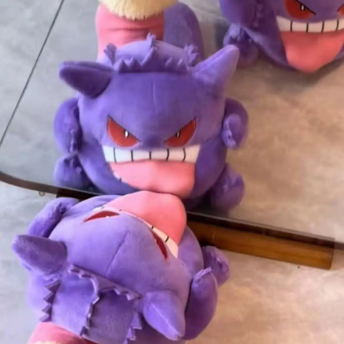 anime gengar plush house slippers tongue out grin pokemon ghost kawaii cozy bedroom indoor warm winter foot wear gift 3256811681395735