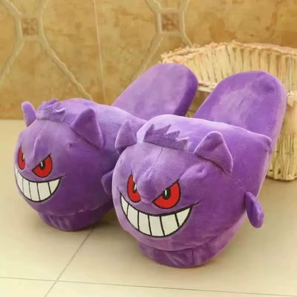 Pokemon Gengar Plush Slippers Funny Tongue Out Purple Anime Ghost House Shoes Cozy Winter Indoor Gift for Anime Fans 3256811681395735-1 
