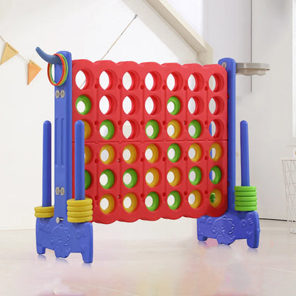 Puzzloria Giant Connect 4 3-in-1 outdoor yard game with basketball hoop ring toss oversized four in a row weather-resistant backyard 