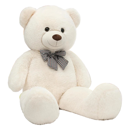 Giant premium plush teddy bears collection in white and brown - perfect cuddly companions for comfort and décor