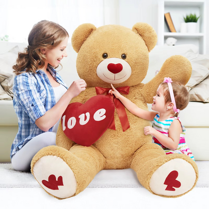 Giant Teddy Bear 5 Feet Big Footprints Plush Stuffed Animals Life Size Large Teddy for Girlfriend Wife Children Teddy-Bear_5ft-Brown