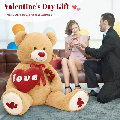 Giant Teddy Bear 5 Feet Big Footprints Plush Stuffed Animals Life Size Large Teddy for Girlfriend Wife Children Teddy-Bear_5ft-Brown