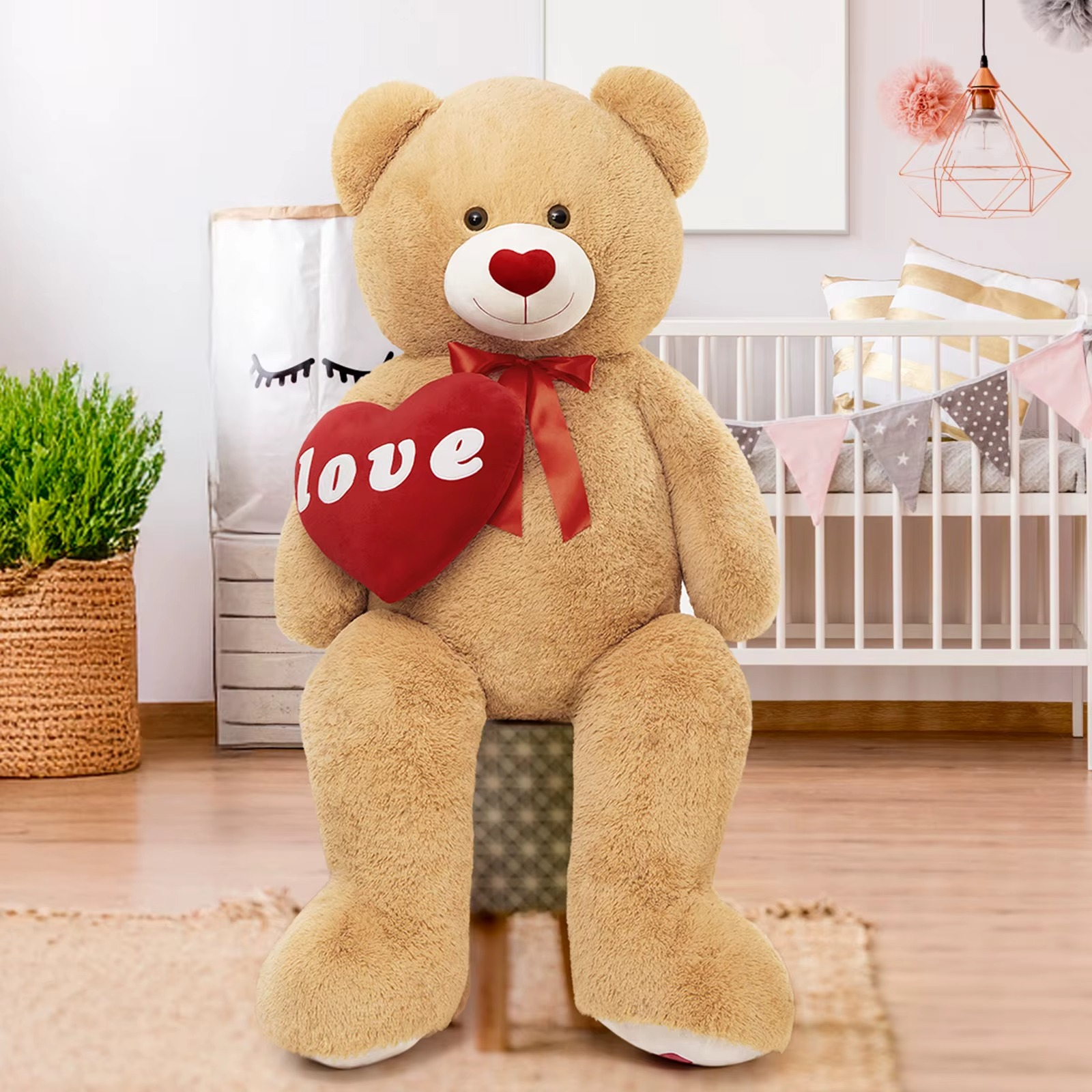 Giant Teddy Bear 5 Feet Big Footprints Plush Stuffed Animals Life Size Large Teddy for Girlfriend Wife Children Teddy-Bear_5ft-Brown