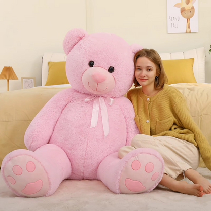 Giant Teddy Bear 4 Feet Big Footprints Plush Stuffed Animals Life Size Large Teddy for Girlfriend Wife Children Teddy-Bear_5ft-Pink