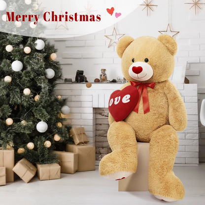 Giant Teddy Bear 5 Feet Big Footprints Plush Stuffed Animals Life Size Large Teddy for Girlfriend Wife Children Teddy-Bear_5ft-Brown