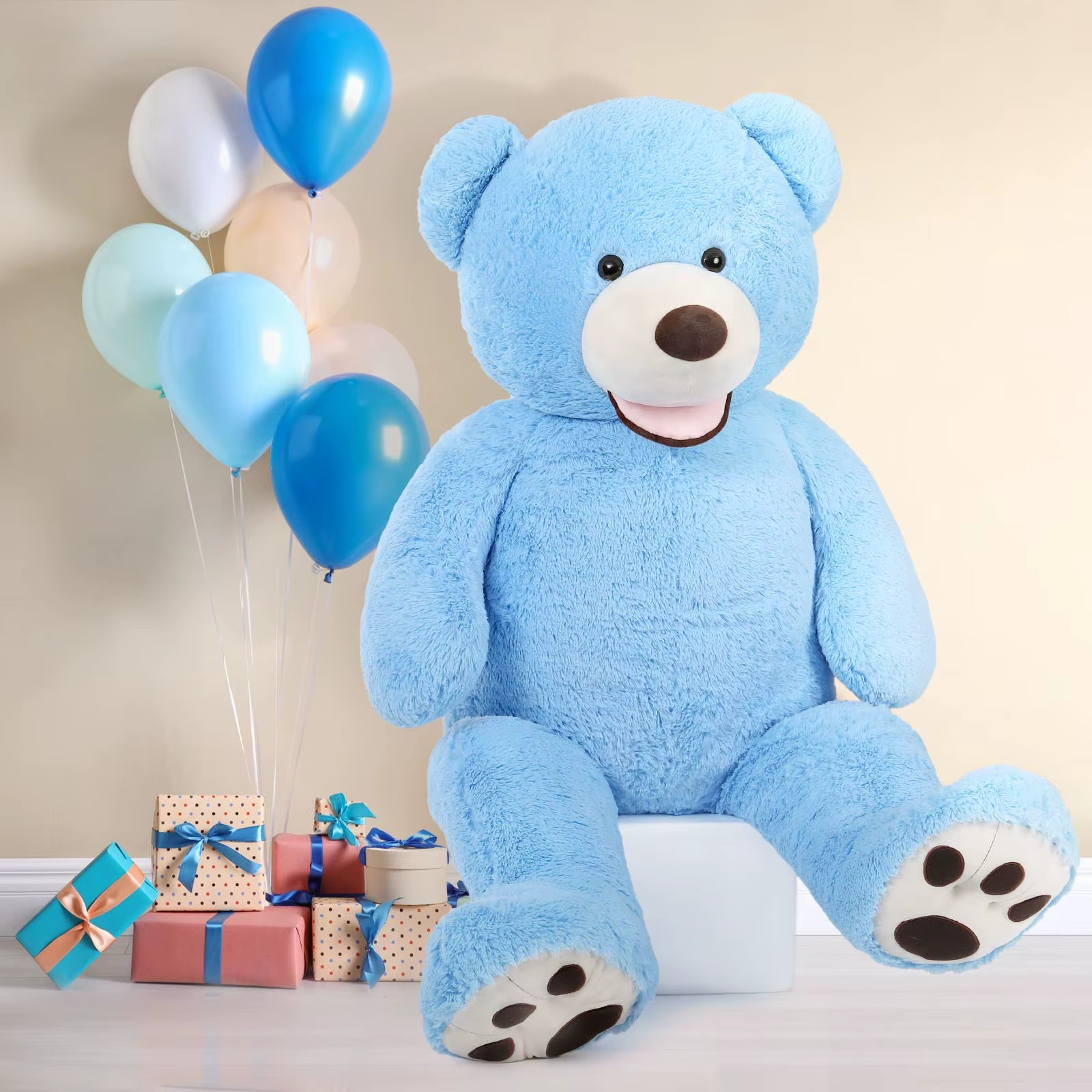 Giant Teddy Bear 4 Feet Big Footprints Plush Stuffed Animals Life Size Large Teddy for Girlfriend Wife Children Teddy-Bear_5ft-Blue