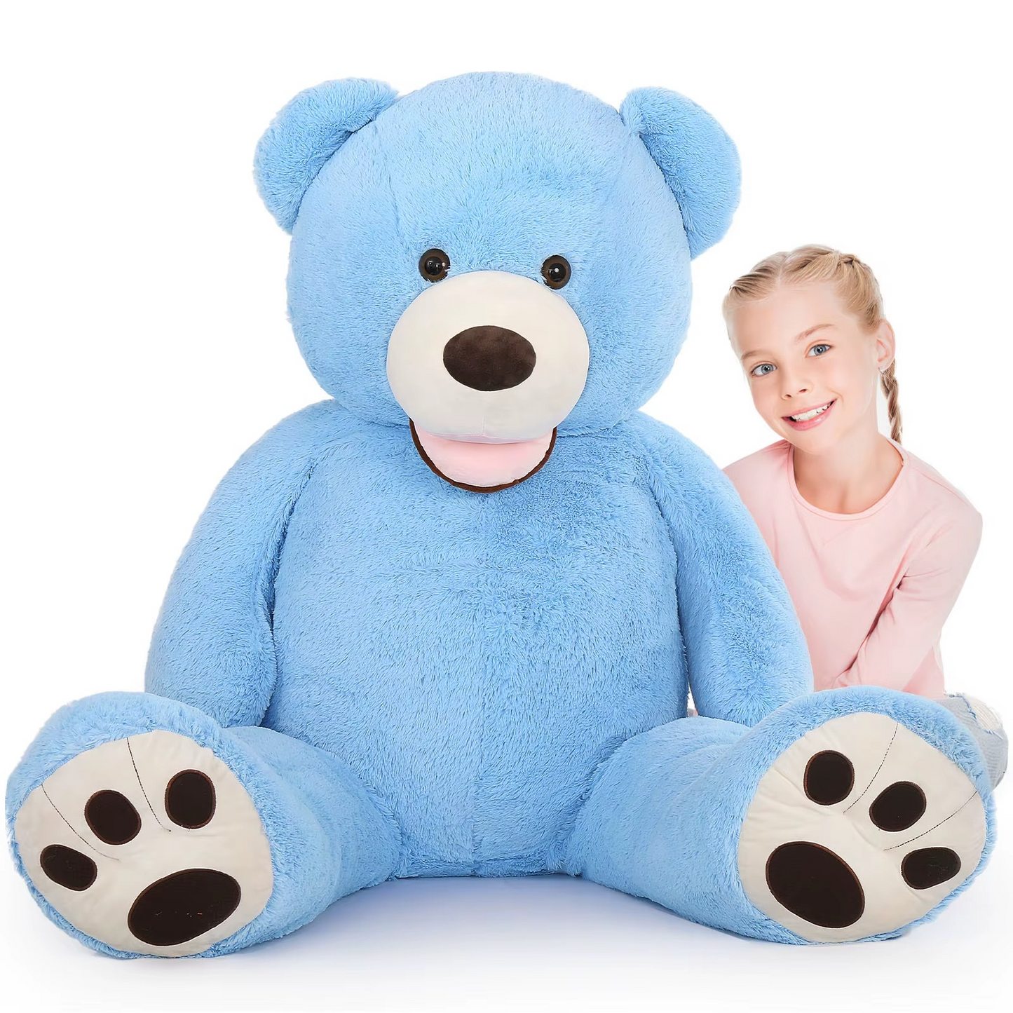 Giant Teddy Bear 4 Feet Big Footprints Plush Stuffed Animals Life Size Large Teddy for Girlfriend Wife Children Teddy-Bear_5ft-Blue