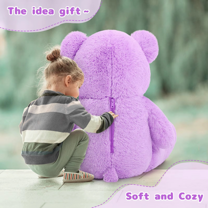 Giant Teddy Bear 5 Feet Big Footprints Plush Stuffed Animals Life Size Large Teddy for Girlfriend Wife Children Teddy-Bear_5ft-Purple Teddy-Bear_4ft-Purple