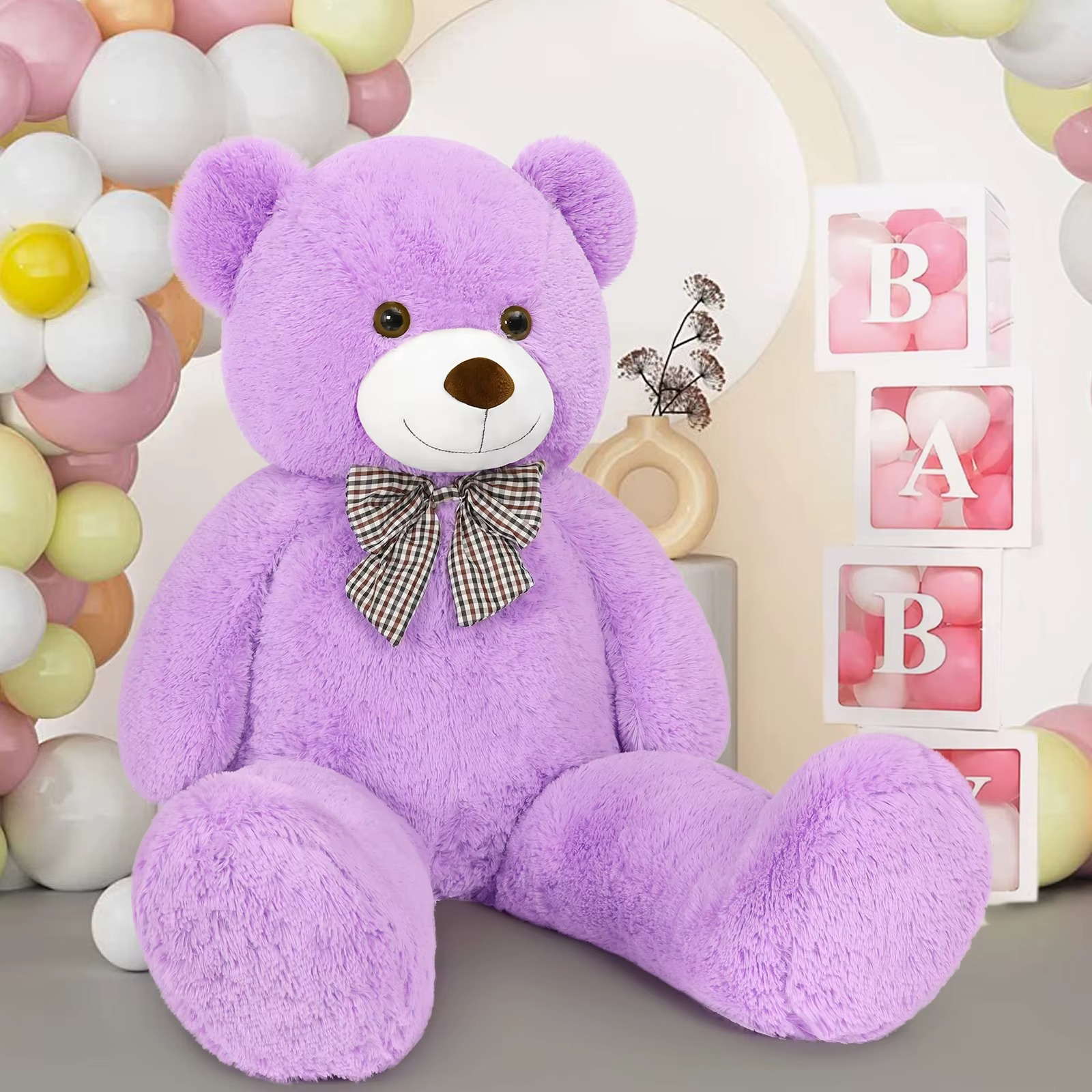 life size purple teddy bear 4 foot big plush stuffed animal anniversary gift girlfriend family – Teddy-Bear_4ft-Purple