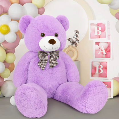 Giant Teddy Bear 5 Feet Big Footprints Plush Stuffed Animals Life Size Large Teddy for Girlfriend Wife Children Teddy-Bear_5ft-Purple Teddy-Bear_4ft-Purple
