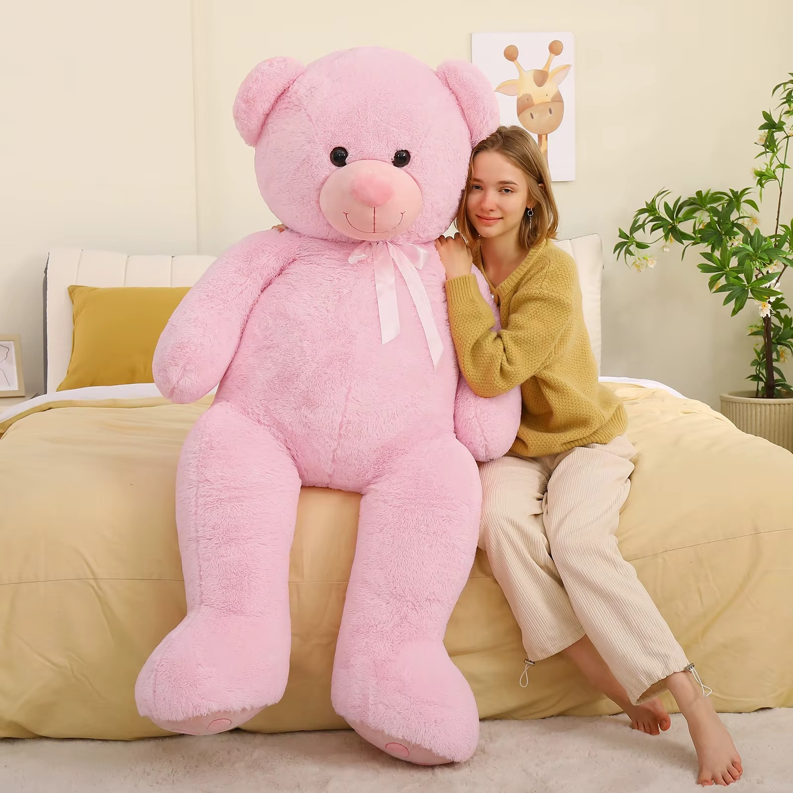 giant pink teddy bear 5 foot life size plush stuffed animal for kids room nursery cuddle gift – Teddy-Bear_5ft-Pink