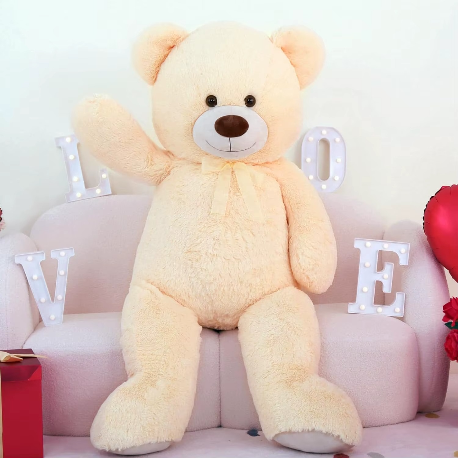 life size creamy teddy bear 4 foot plush cuddle stuffed animal photo prop wedding decor – Teddy-Bear_4ft-Creamy