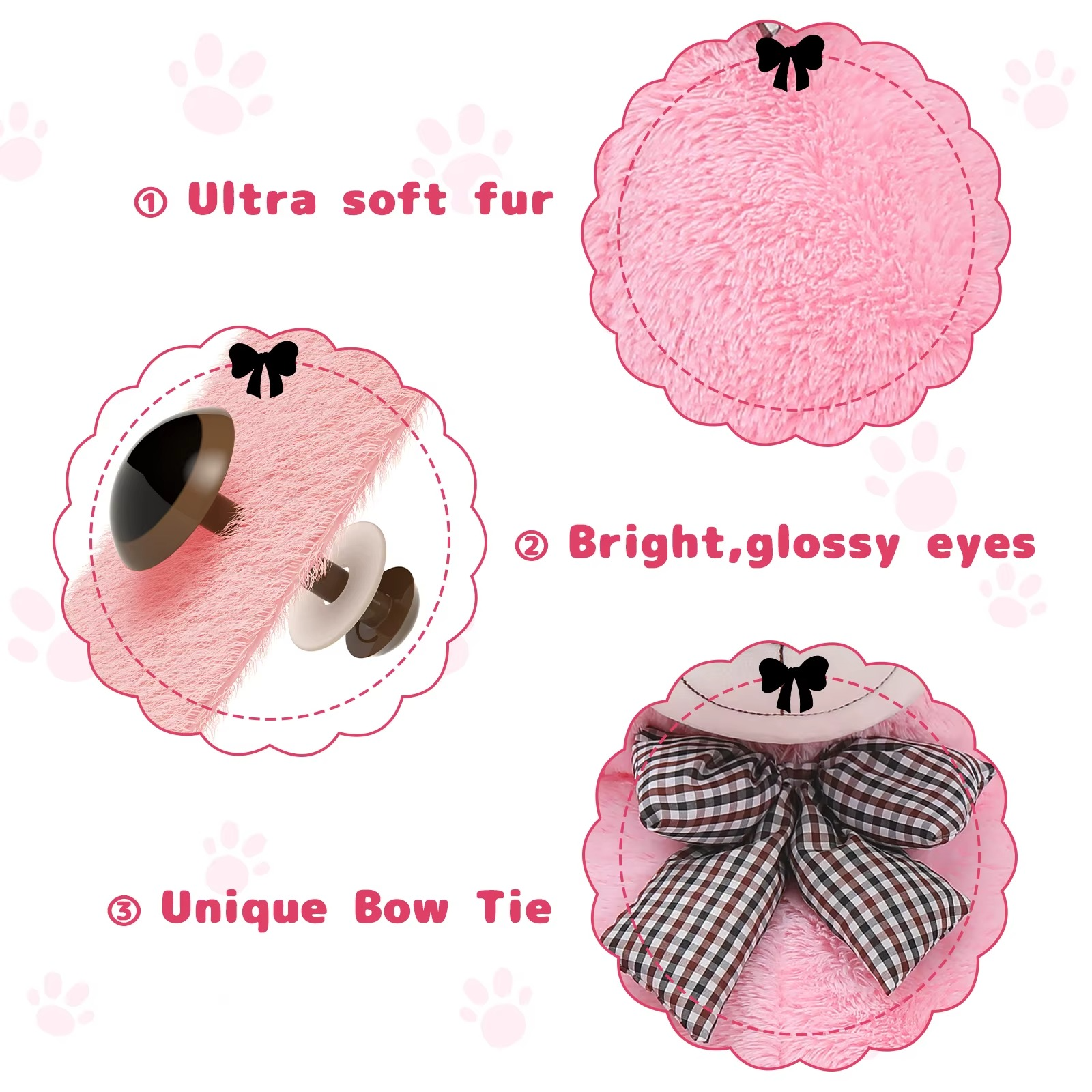 Giant Teddy Bear 4 Feet Big Footprints Plush Stuffed Animals Life Size Large Teddy for Girlfriend Wife Children Teddy-Bear_4ft-Pink-2