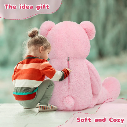 Giant Teddy Bear 4 Feet Big Footprints Plush Stuffed Animals Life Size Large Teddy for Girlfriend Wife Children Teddy-Bear_4ft-Pink-2