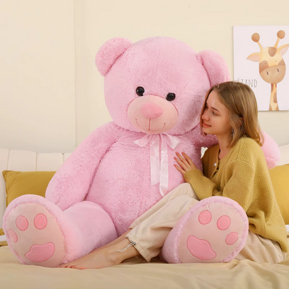 Giant Teddy Bear 5 Feet Big Footprints Plush Stuffed Animals Life Size Large Teddy for Girlfriend Wife Children Teddy-Bear_5ft-Pink